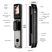 Smart Steel Door Lock Wifi Tuya Smart 3D Face Recognition Fingerprint