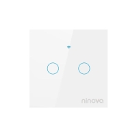 Ninova Zigbee Smart Glass Panel Switch 2 Gang - White