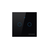 Ninova Zigbee Smart Glass Panel Switch 2 Gang - Black