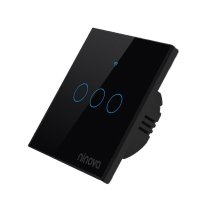 Ninova Zigbee Smart Glass Panel Switch 3 Gang - Black