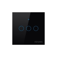 Ninova Zigbee Smart Glass Panel Switch 3 Gang - Black